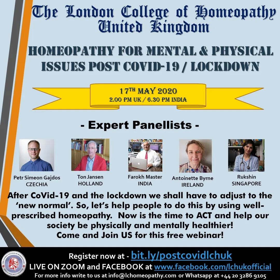 Homeopathy For Mental & Physical Issues Post Covid-19 / Lockdown