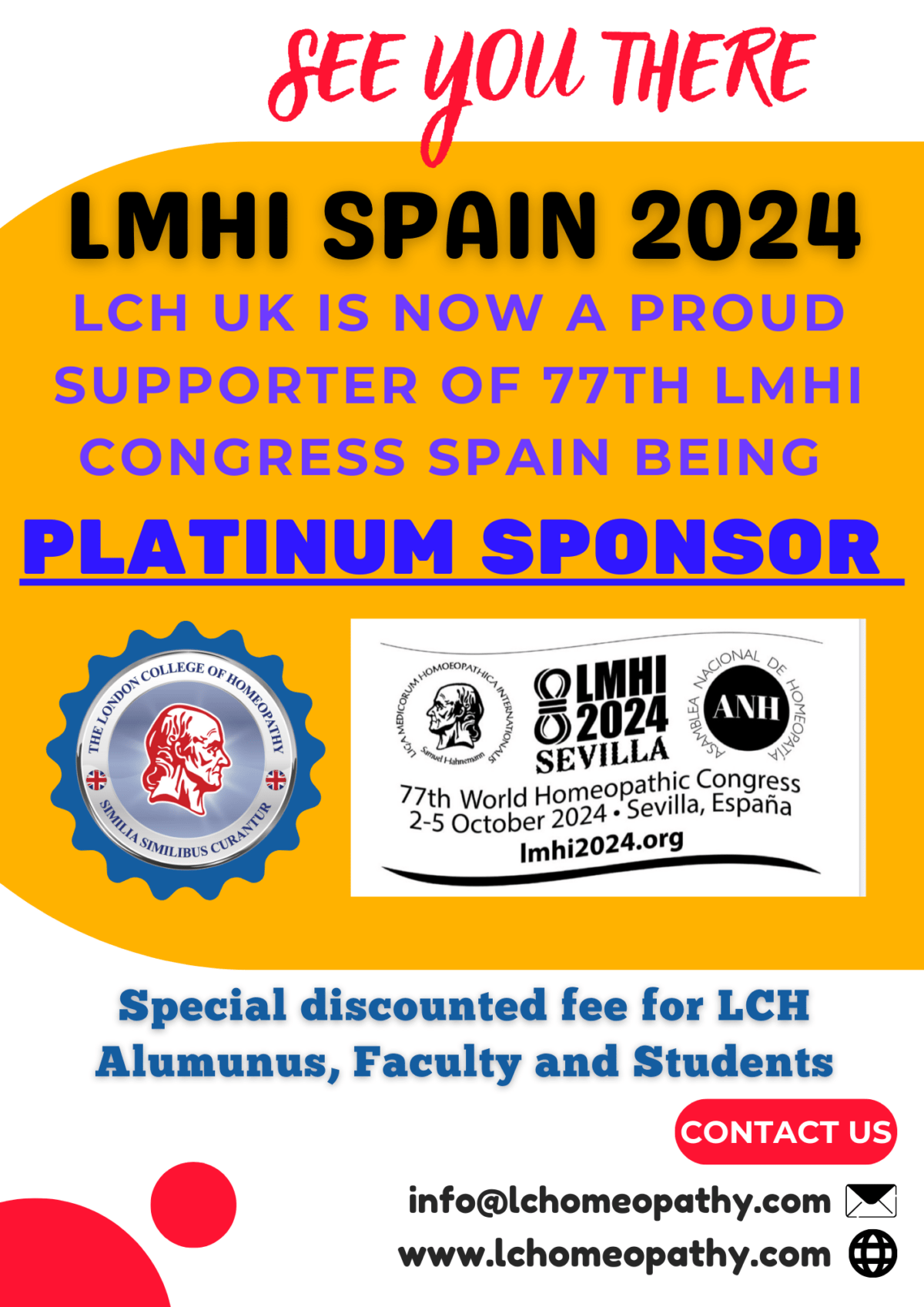 Announcement: LCH UK at the 77th LMHI Congress in Seville, Spain